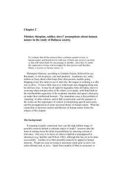 Chapter 2 Thinker, thespian, soldier, slave?