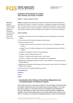 FORUM : QUALITATIVE SOCIAL RESEARCH SOZIALFORSCHUNG
