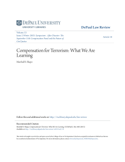 Compensation for Terrorism: What We Are Learning
