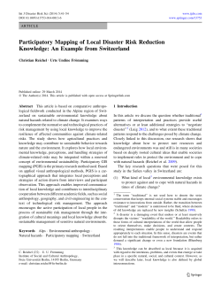 Participatory Mapping of Local Disaster Risk Reduction Knowledge