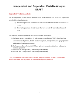 Independent and Dependent Variable Analysis DRAFT