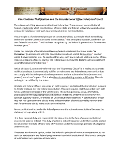 Constitutional Nullification and the Constitutional