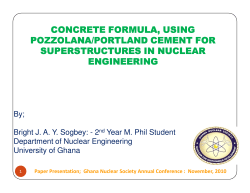 CONCRETE FORMULA, USING POZZOLANA/PORTLAND
