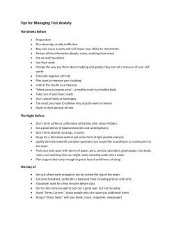 Tips for Managing Test Anxiety