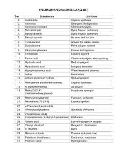 PRECURSOR SPECIAL SURVEILLANCE LIST