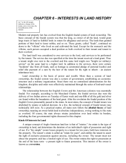 CHAPTER 6 - INTERESTS IN LAND HISTORY