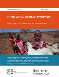 Introduction to Impact Evaluation