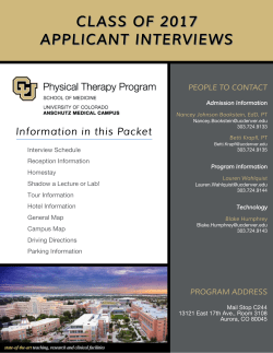 Class of 2017 Interview Information Packet