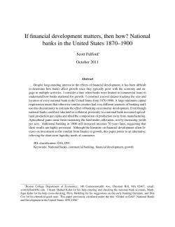 If financial development matters, then how? National banks in the