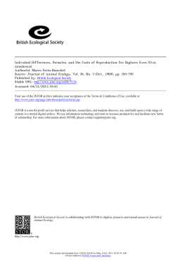 Individual Differences, Parasites, and the Costs of Reproduction for