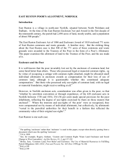 Poor`s Allotment in East Ruston - History