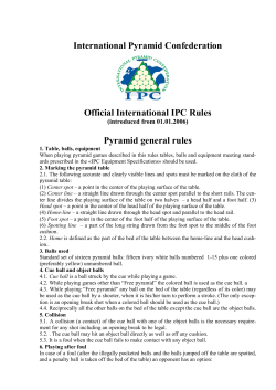 International Pyramid Confederation Official International IPC Rules
