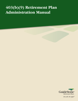 403(b)(9) Retirement Plan Administration Manual