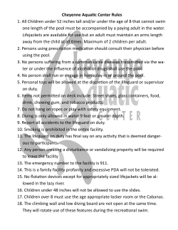 Cheyenne Aquatic Center Rules 1. All Children under 52 inches tall
