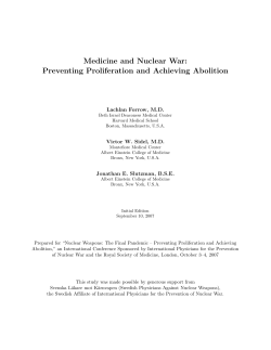 Medicine and Nuclear War - International Physicians for the