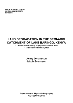land degradation in the semi-arid catchment of lake baringo, kenya