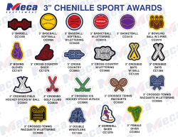 3&rdquo; chenille sport awards