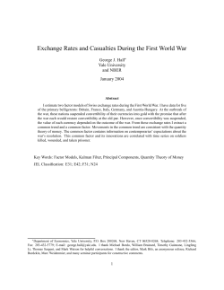 Exchange Rates and Casualties During the First World War