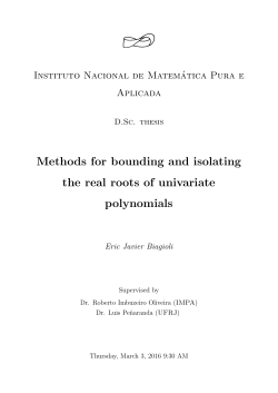 Methods for bounding and isolating the real roots of