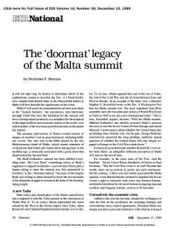 The `Doormat` Legacy of the Malta Summit