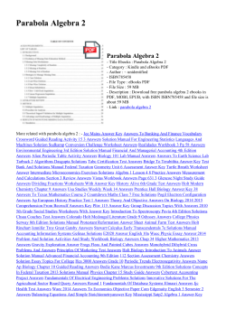 Parabola Algebra 2