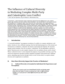 The Influence of Cultural Diversity in Mediating Complex Multi