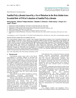 Familial Polycythemia Caused by a Novel Mutation