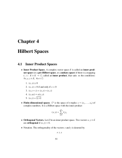 Hilbert Spaces