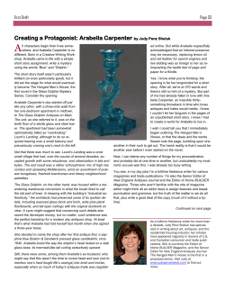 Creating a Protagonist: Arabella Carpenter by Judy Penz Sheluk