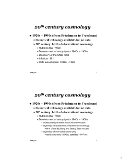 20th century cosmology 20th century cosmology