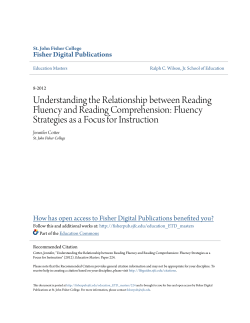 Understanding the Relationship between Reading Fluency and
