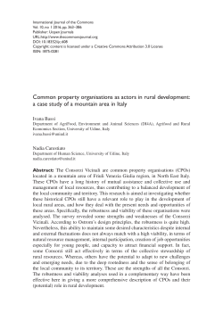Common property organisations as actors in rural development: a