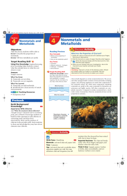 4 Nonmetals and Metalloids