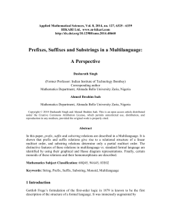 Prefixes, Suffixes and Substrings in a Multilanguage