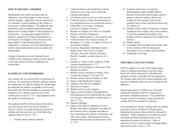 HOW TO BECOME A MEMBER Membership is by written invitation