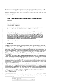 New statistics for old?&mdash;measuring the wellbeing of the UK