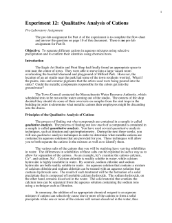 Qualitative Analysis of Cations