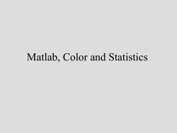 Matlab, Color and Statistics
