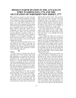 hessian participation in the attack on fort washington, 1776 and the