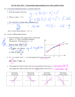 AP Calc Notes: DA2 &ndash; 1 Linearization (approximating curves with a