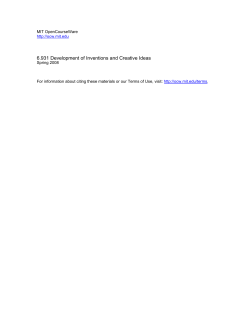 6.931 Development of Inventions and Creative Ideas