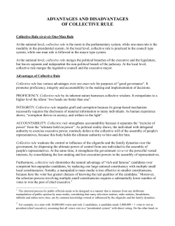 ADVANTAGES AND DISADVANTAGES OF COLLECTIVE RULE