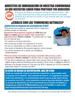 arrestos de inmigraci&oacute;n en nuestra comunidad