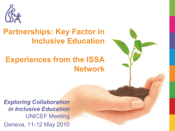 Partnerships: Key Factor in Inclusive Education Experiences