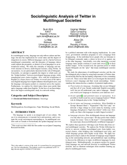 Sociolinguistic Analysis of Twitter in Multilingual Societies