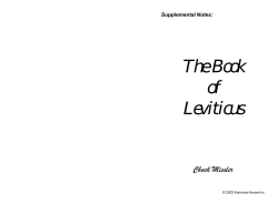 The Book of Leviticus - Rocky Mountain College