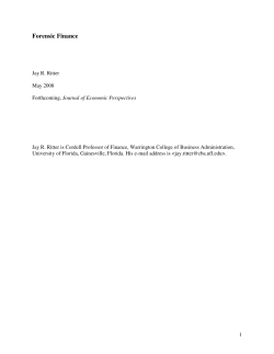 Forensic Finance - University of Florida