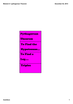 Pythagorean Theorem To Find the Hypotenuse... To Find a Leg