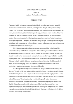 Chiasmus and Culture intro - International Rhetoric Culture Project