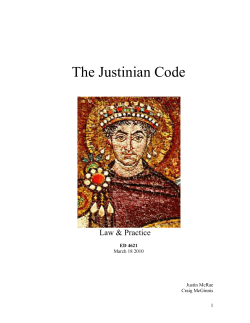 Justinian Code - writing and reading about teaching and learning